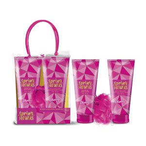 SET LOCION 100ML + GEL DE BAÑO 100ML + ESPONJA CHERRY SPRING FLOWERS