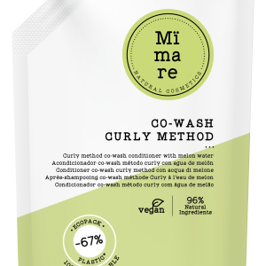 ACONDICIONADOR CO-WASH PARA MÉTODO CURLY de CABELLO RIZADO con agua de melón CO-WASH CURLY METHOD MIMARE