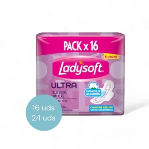Toallas Sanitarias Ladysoft Ultradelgada Suave con alas