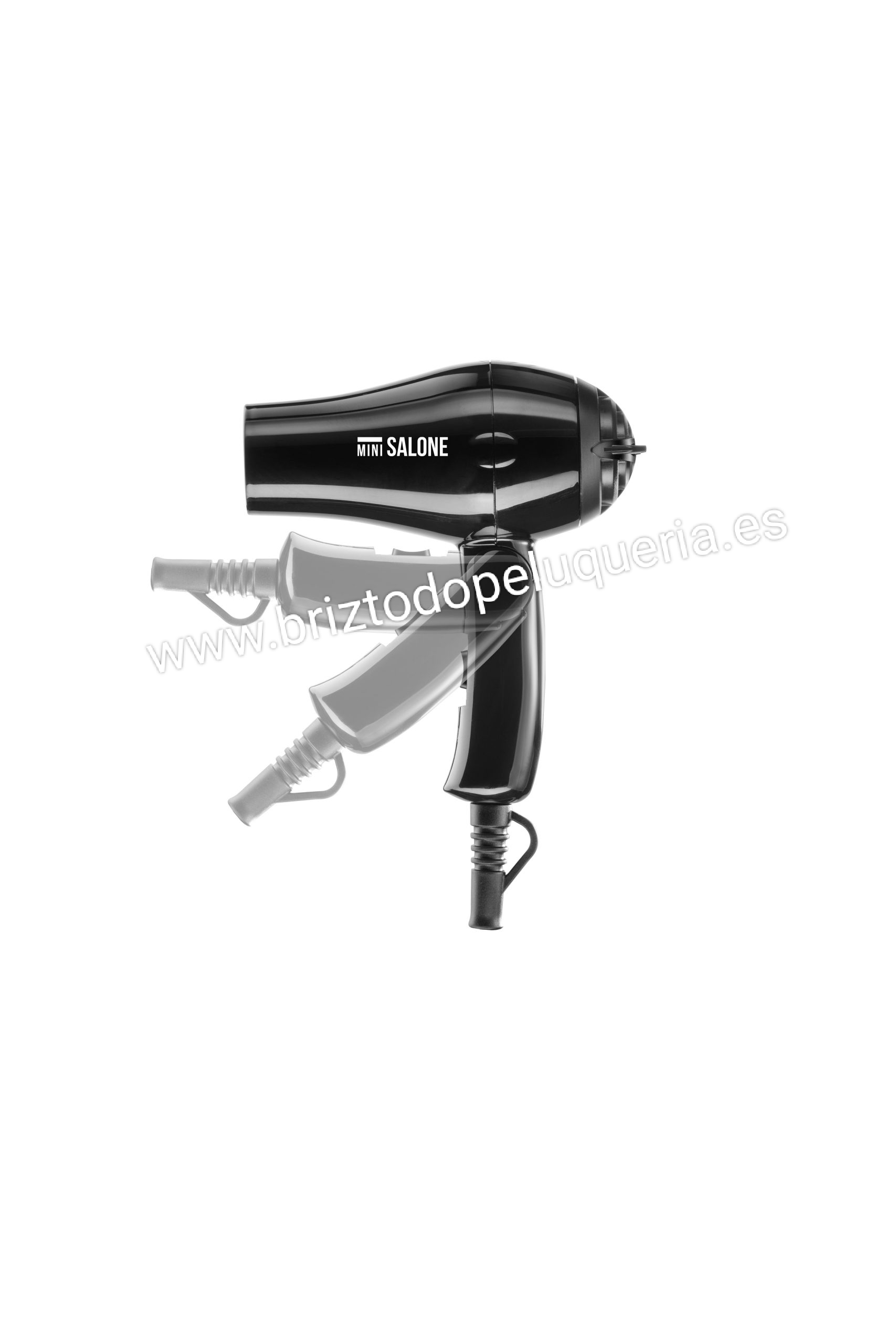 Mini secador de pelo de viaje plegable negro Mini Salone XANITALIA - Imagen 2