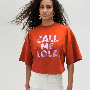 Camiseta cropped Lola Naranja Lola Casademunt