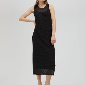 Vestido de tul con strass Negro Lola Casademunt