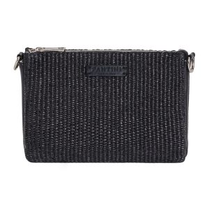 Bolso de piel y rafia Susanna