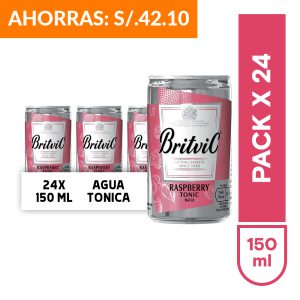 24 Unds Agua Tónica Raspberry Britvic Lata x 150ml
