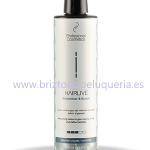 SPRAY de fijación media-alta con keratina para dar volumen al cabello VOLUMINISER & KERATIN HAIRLIVE PROFESIONAL COSMETICS