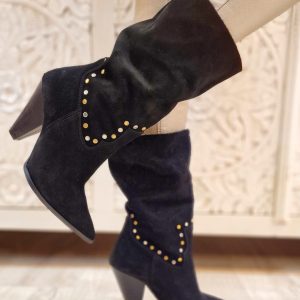 Botin piel negro Hebe