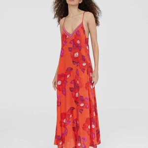 Vestido largo tirantes estampado flores Lola Casademunt