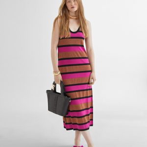 Vestido de punto vivo lateral rayas Lola Casademunt