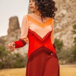 Vestido tricolor encaje MASAVI