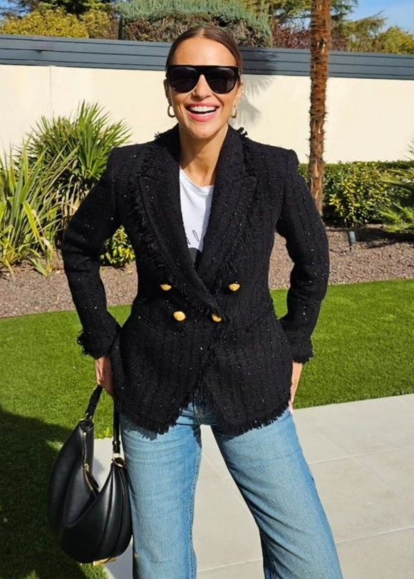 Blazer cruzado brillos desflecada Emilie The Extreme Collection - Imagen 2