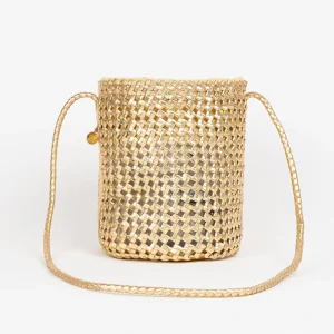 Bolso piel saco Enna dorado